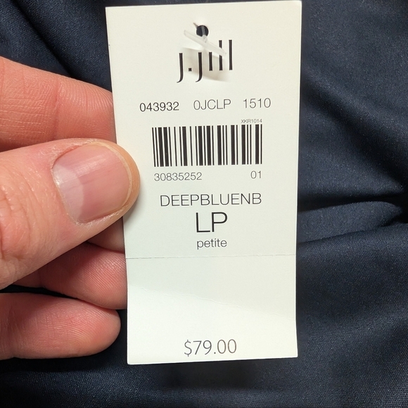 J. Jill (PL Petite Large) Pencil Skirt Geometric Print Blue Green Peacock NWT - Picture 4 of 8
